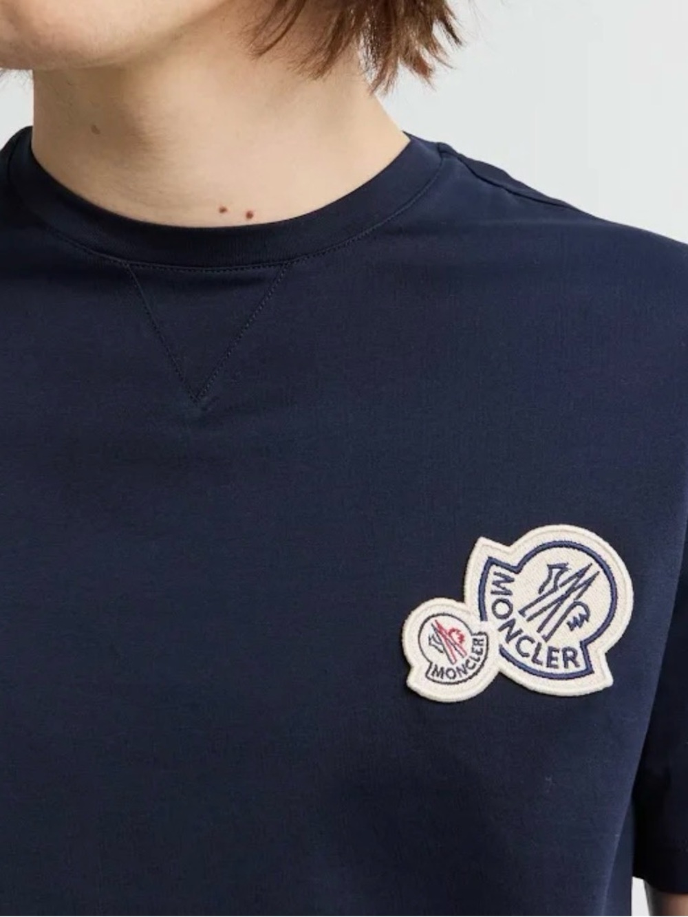 Moncler Men's black Logo Patch T-shirt